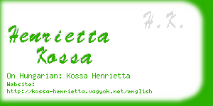 henrietta kossa business card